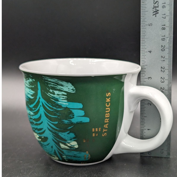 Starbucks Holiday Evergreen Tree 2014 Coffee Mug Cup Collectible 14 oz - Picture 9 of 11
